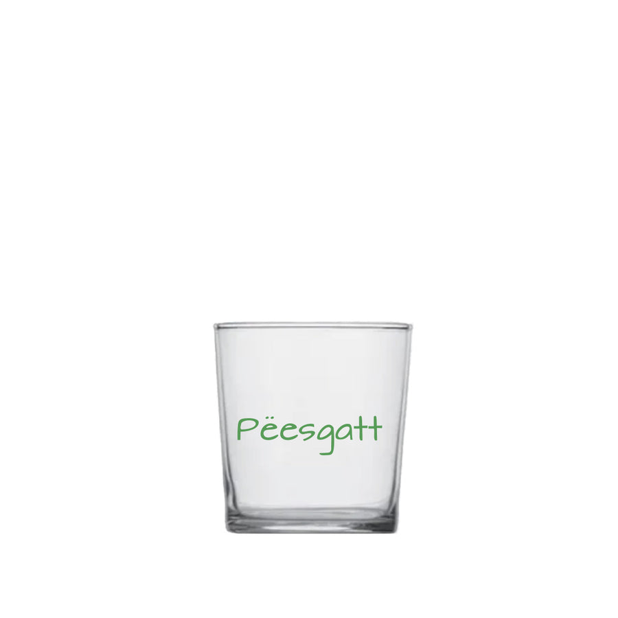 Tumbler con scritta Peesgatt