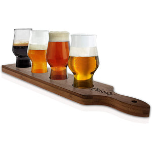 Set bicchieri degustazione birra Beer Flight con vassoio