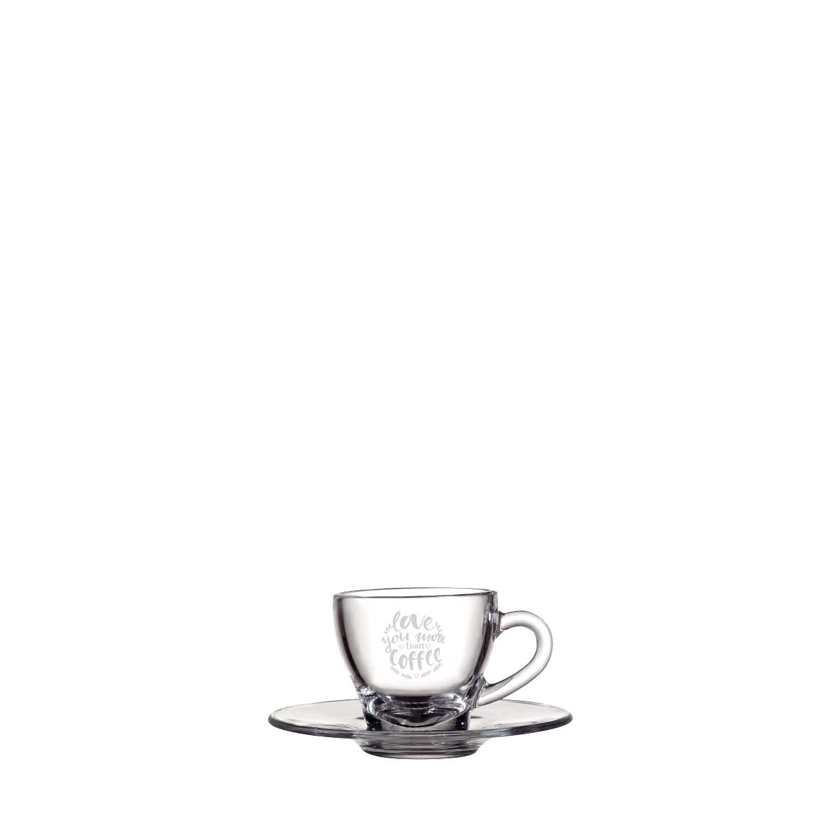 Ocadeau Tazza Da Tè In Vetro Personalizzata 25 Cl - Conica Con Manico E Testo Inciso Al Laser - Lavabile In Microonde E Lavastoviglie